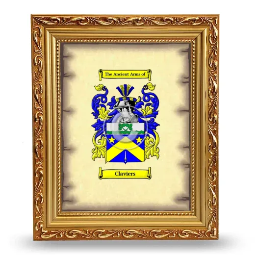 Claviers Coat of Arms Framed - Gold