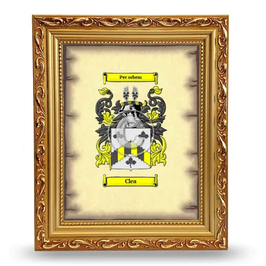 Clea Coat of Arms Framed - Gold