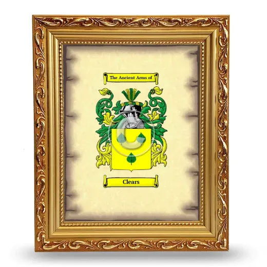 Clears Coat of Arms Framed - Gold