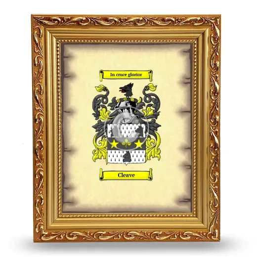 Cleave Coat of Arms Framed - Gold