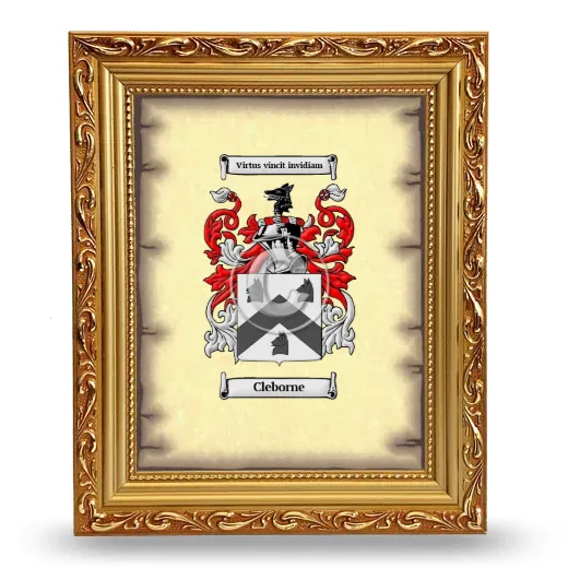 Cleborne Coat of Arms Framed - Gold