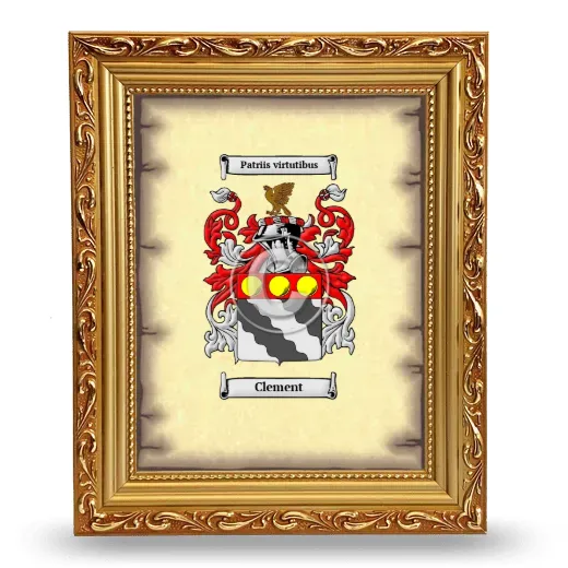 Clement Coat of Arms Framed - Gold