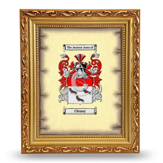 Clenay Coat of Arms Framed - Gold