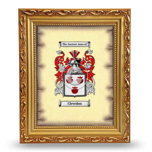 Clevedon Coat of Arms Framed - Gold