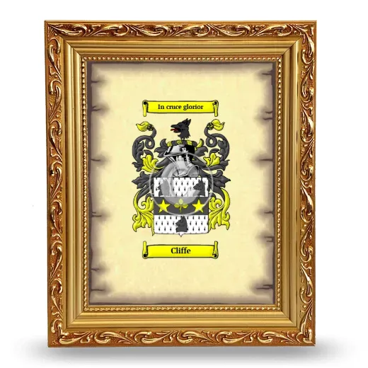 Cliffe Coat of Arms Framed - Gold