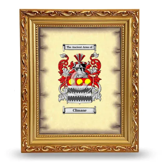 Climane Coat of Arms Framed - Gold