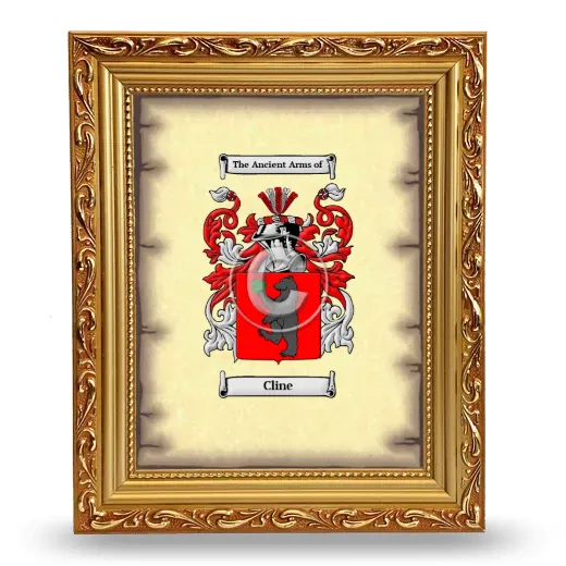 Cline Coat of Arms Framed - Gold