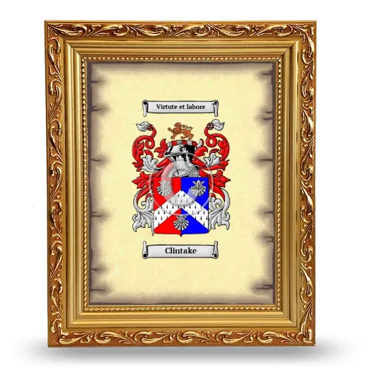 Clintake Coat of Arms Framed - Gold