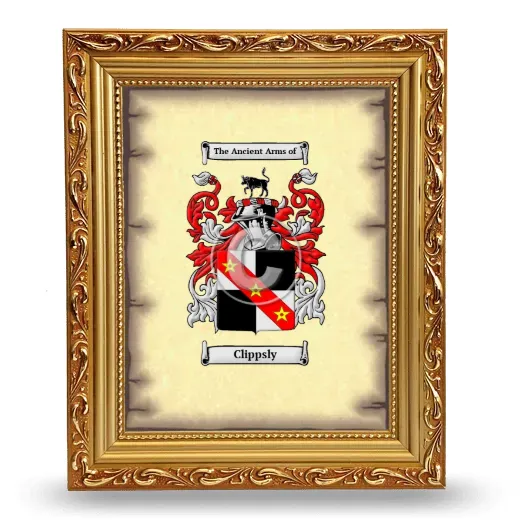 Clippsly Coat of Arms Framed - Gold