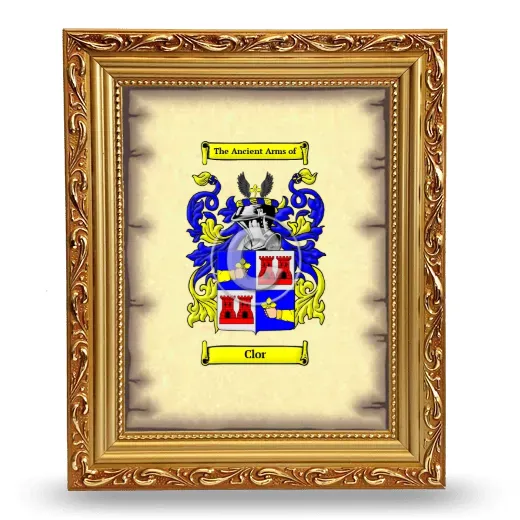 Clor Coat of Arms Framed - Gold