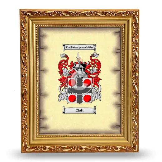 Clott Coat of Arms Framed - Gold