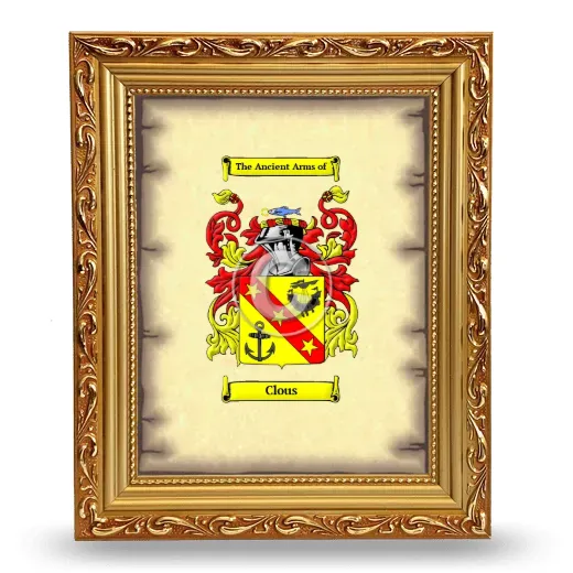 Clous Coat of Arms Framed - Gold