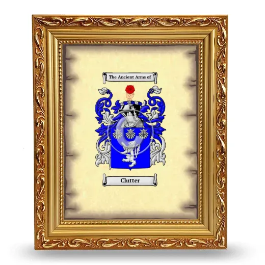 Clutter Coat of Arms Framed - Gold