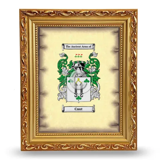 Cnut Coat of Arms Framed - Gold
