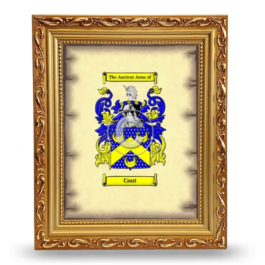 Cnut Coat of Arms Framed - Gold