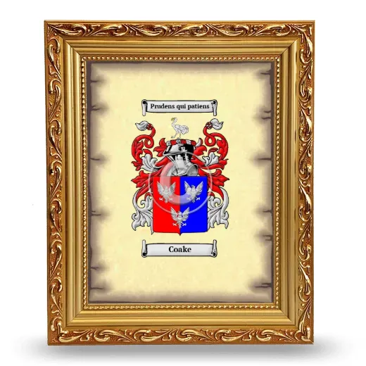 Coake Coat of Arms Framed - Gold