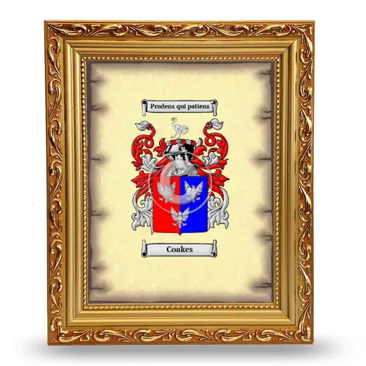 Coakes Coat of Arms Framed - Gold