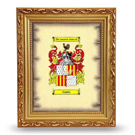 Coats Coat of Arms Framed - Gold