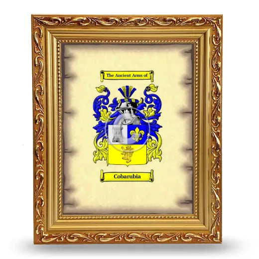 Cobarubia Coat of Arms Framed - Gold