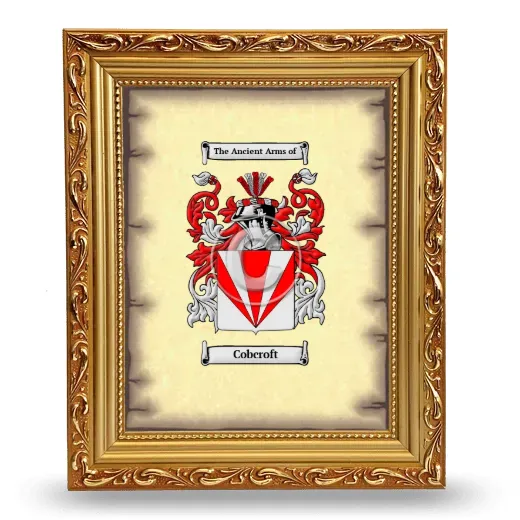 Cobcroft Coat of Arms Framed - Gold