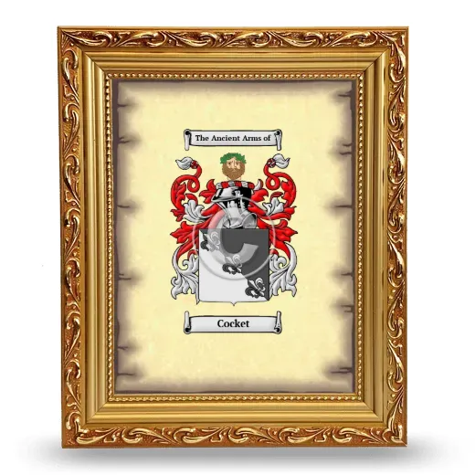 Cocket Coat of Arms Framed - Gold