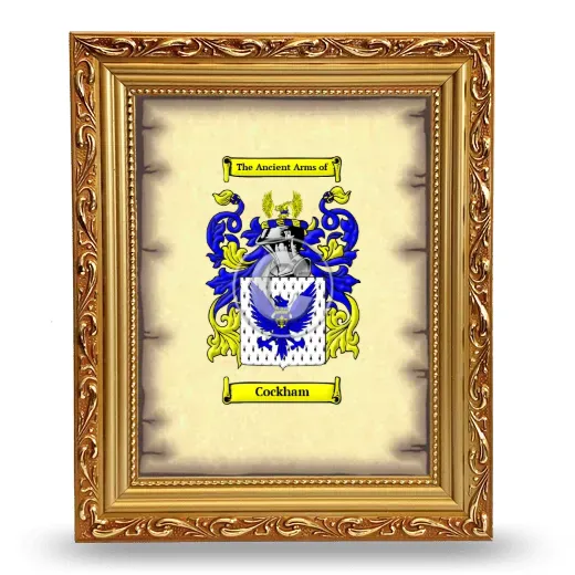 Cockham Coat of Arms Framed - Gold