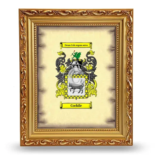 Cockile Coat of Arms Framed - Gold