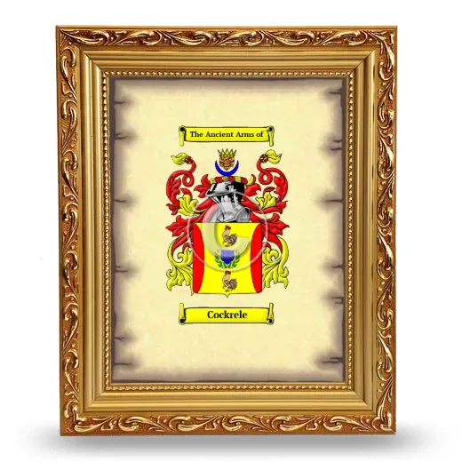 Cockrele Coat of Arms Framed - Gold
