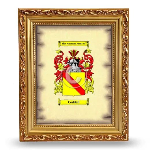Coddell Coat of Arms Framed - Gold