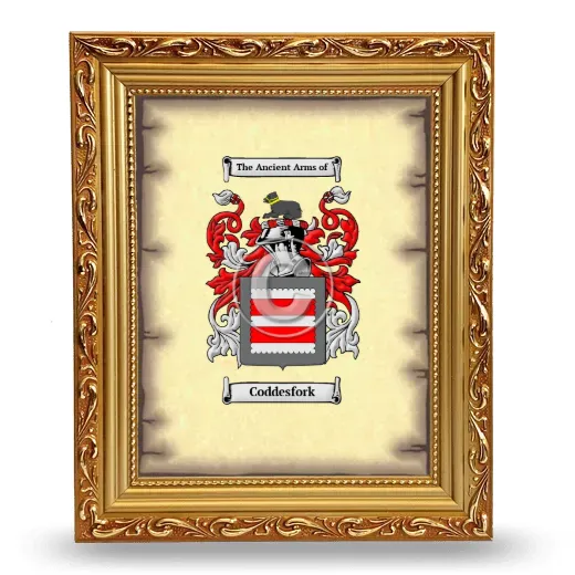 Coddesfork Coat of Arms Framed - Gold