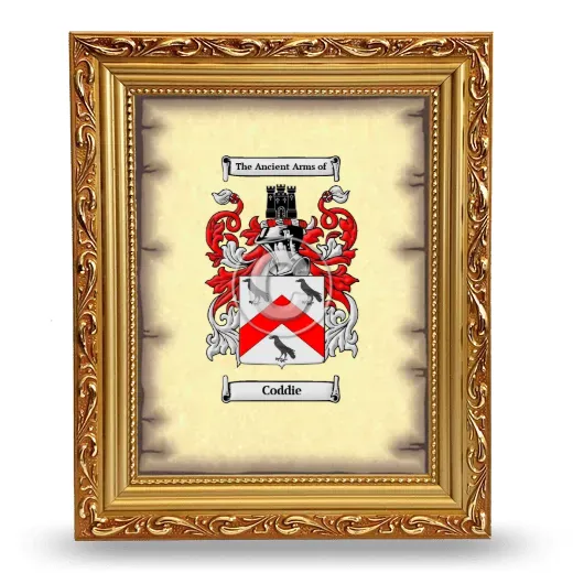 Coddie Coat of Arms Framed - Gold