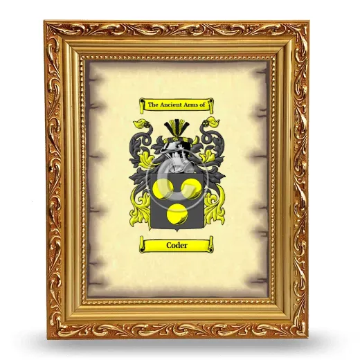Coder Coat of Arms Framed - Gold