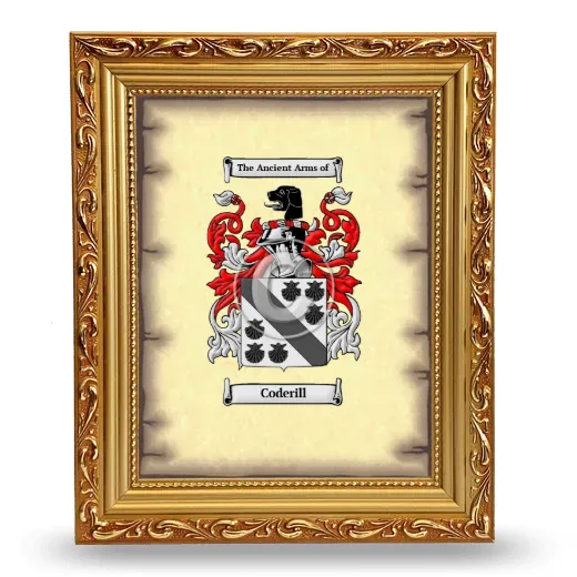 Coderill Coat of Arms Framed - Gold