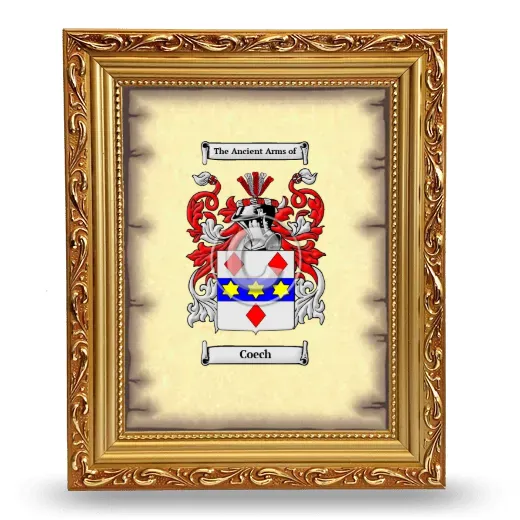Coech Coat of Arms Framed - Gold
