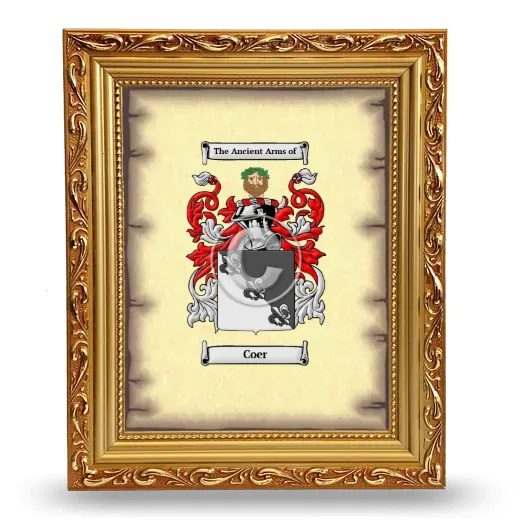 Coer Coat of Arms Framed - Gold