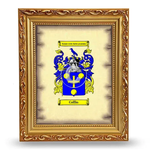 Coffin Coat of Arms Framed - Gold