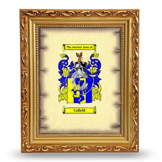 Cofield Coat of Arms Framed - Gold