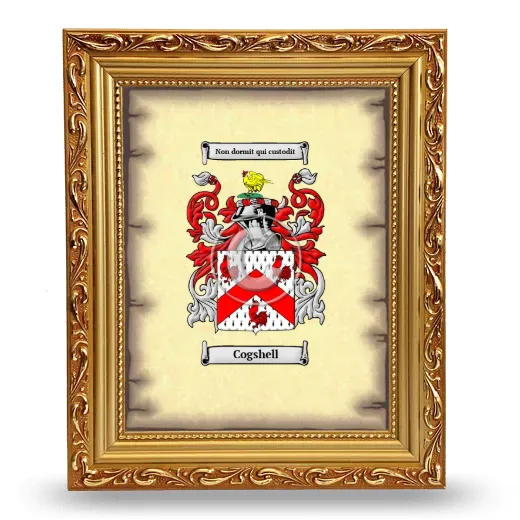 Cogshell Coat of Arms Framed - Gold