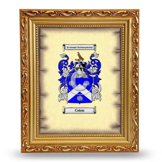 Coion Coat of Arms Framed - Gold