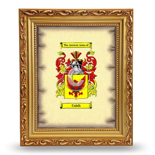 Coish Coat of Arms Framed - Gold