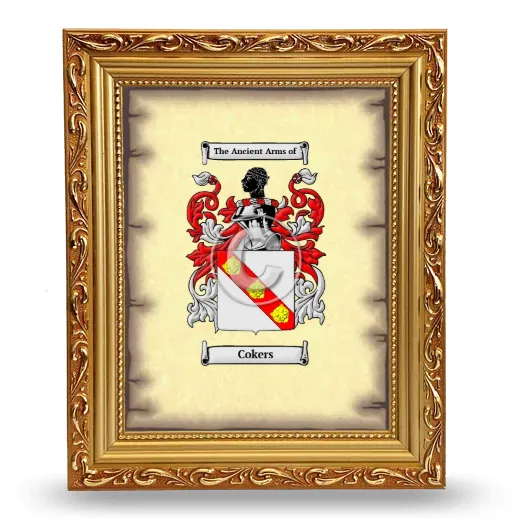 Cokers Coat of Arms Framed - Gold