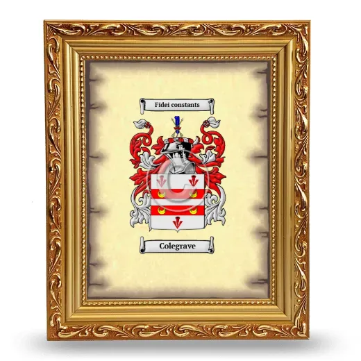 Colegrave Coat of Arms Framed - Gold