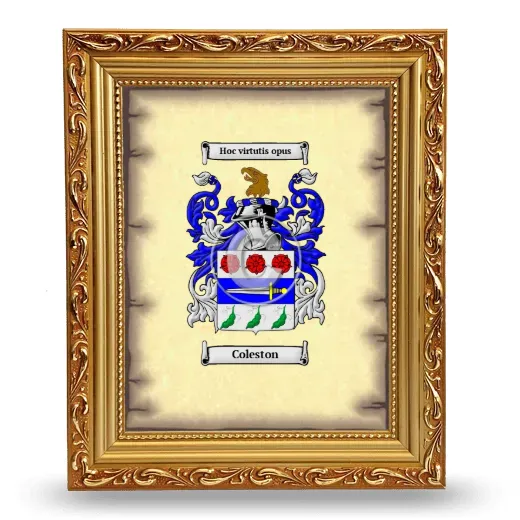 Coleston Coat of Arms Framed - Gold