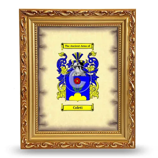 Coleti Coat of Arms Framed - Gold
