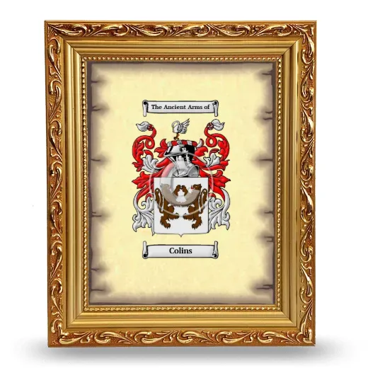 Colins Coat of Arms Framed - Gold