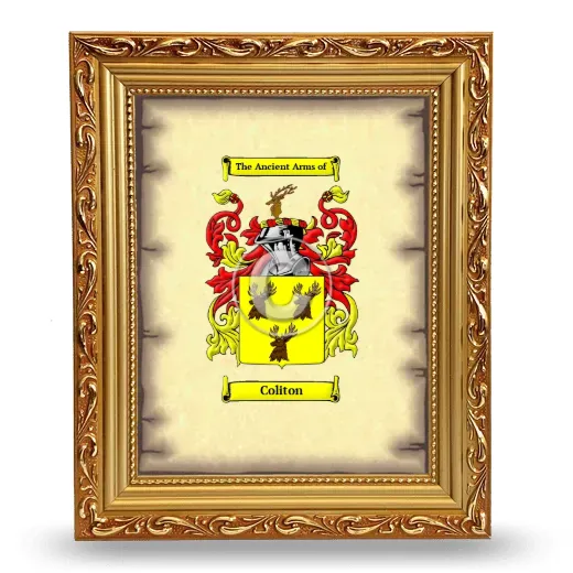 Coliton Coat of Arms Framed - Gold