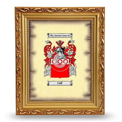 Coll' Coat of Arms Framed - Gold