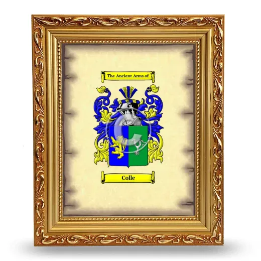 Colle Coat of Arms Framed - Gold