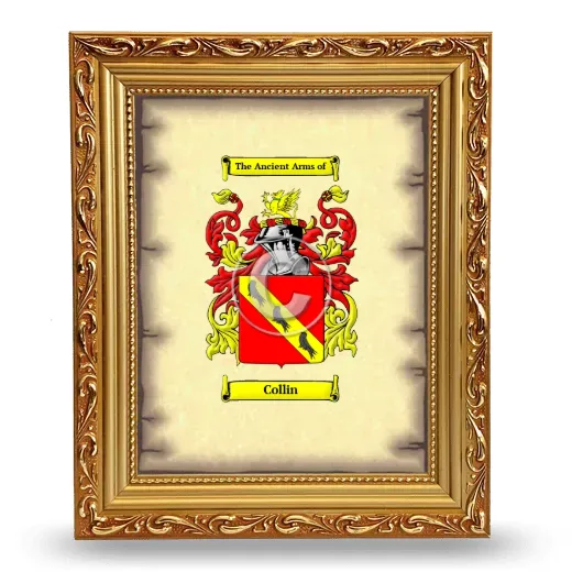 Collin Coat of Arms Framed - Gold