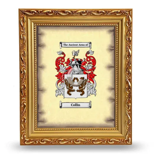 Collin Coat of Arms Framed - Gold